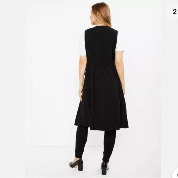 NWT Seraphine‎ Maternity draped long black vest size 2 nursing - Picture 3 of 8